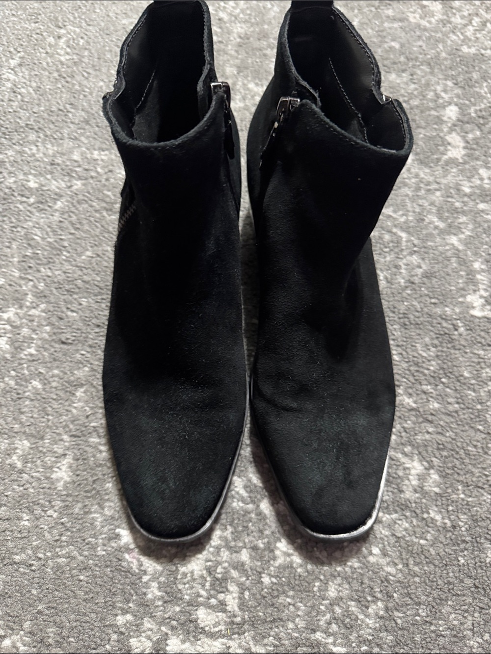 Blondo Black Suede Ankle Booties with Side Zip